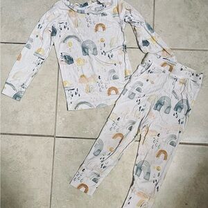 Tiny Roots Kids Pajamas with Rainbow and Cloud Print